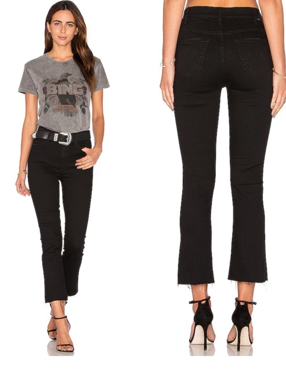 Mother The Hustler Ankle Fray in Not Guilty Black Size 26